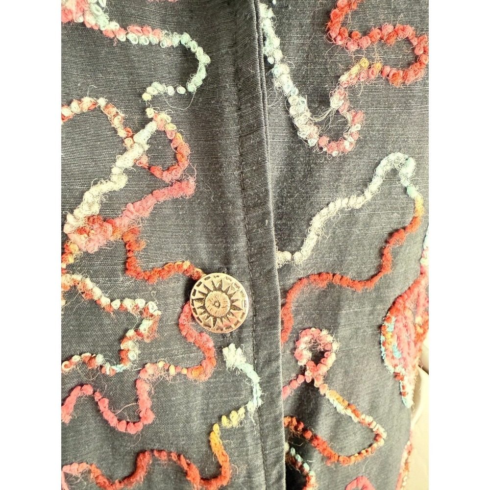 Mirasol Woman Black Embroidered Button Front Lined Jacket Size 2X - Picture 2 of 7